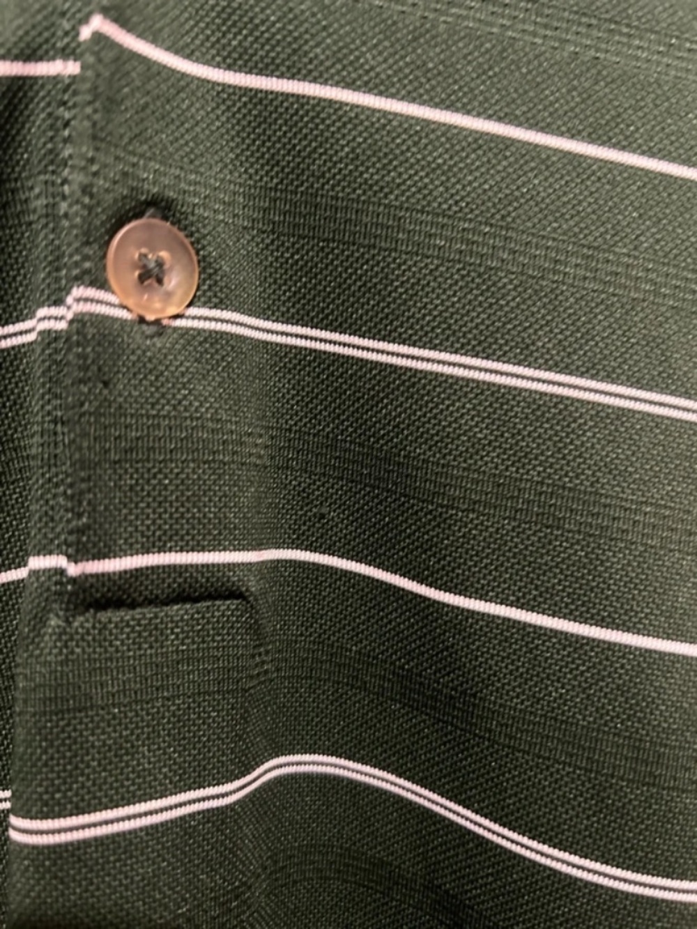 Nike Golf Dri Fit Sport Dark Green Striped Polo Shirt Sz. L - Picture 2 of 8